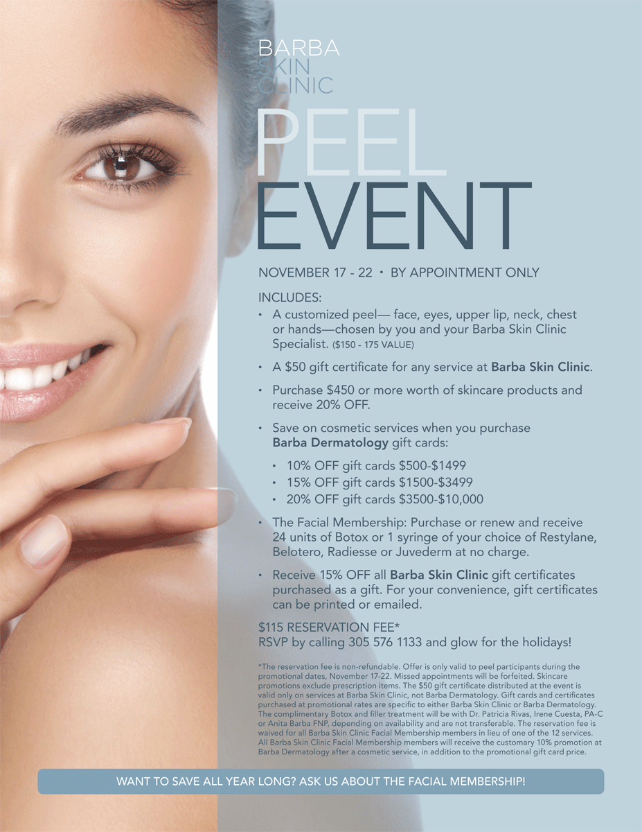 Peel Event Barba Dermatology